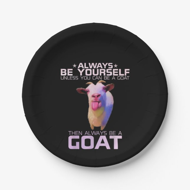 Colourful Funny Goat Gift Paper Plate (Front)