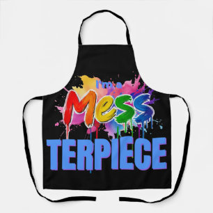 Colourful Funny "I'm a Mess Terpiece" Kitchen Gift Apron