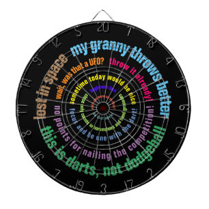 Colourful Funny Insults "Reverse Motivational" Dartboard