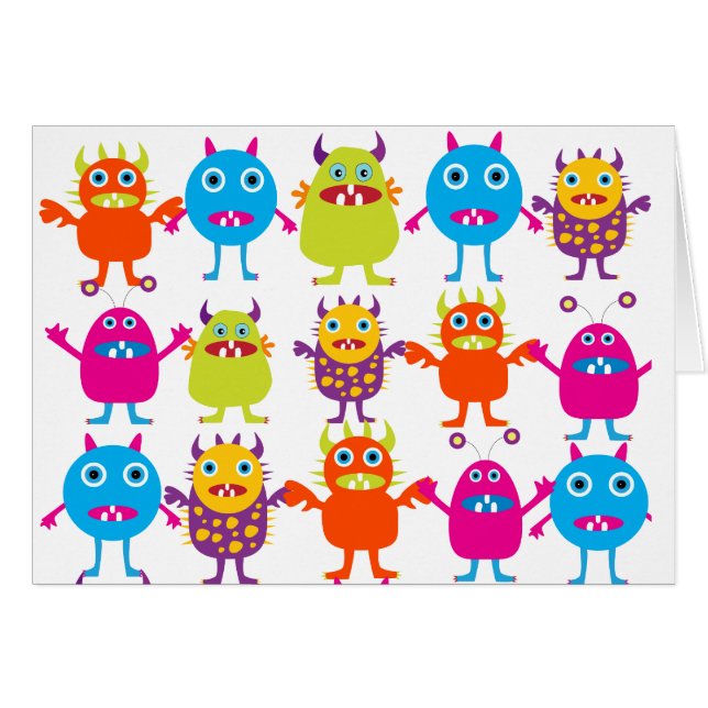 Colourful Funny Monster Party Creatures Bash (Front Horizontal)