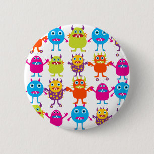 Colourful Funny Monster Party Creatures Bash 2 Inch Round Button
