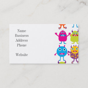Colourful Funny Monster Party Creatures Bash Business Card