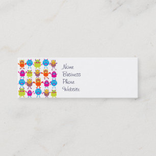 Colourful Funny Monster Party Creatures Bash Mini Business Card