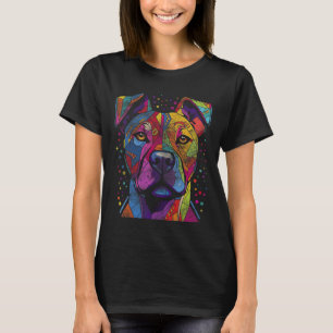 Colourful Funny Rainbow staffordshire pitbull psyc T-Shirt