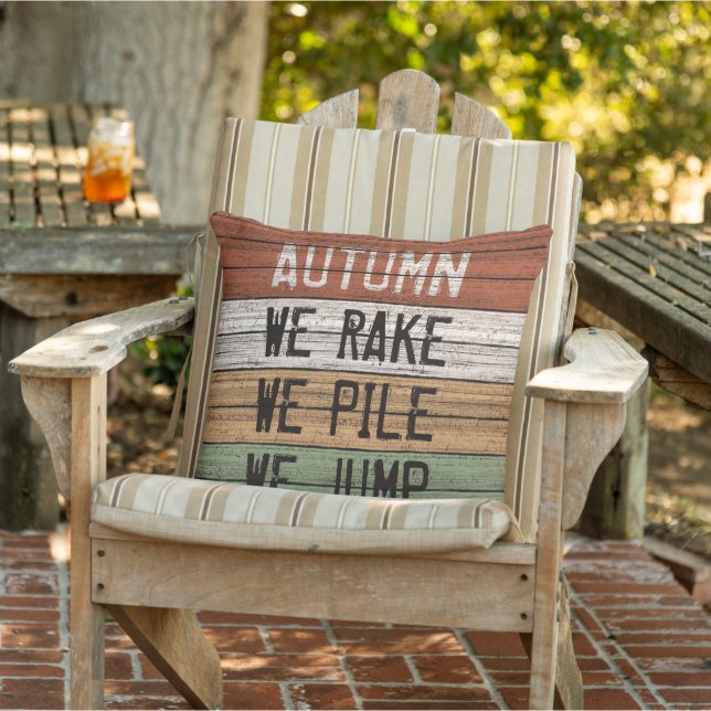 Colourful Funny Seasonal Autumn Quote Art Outdoor Pillow (Chair)