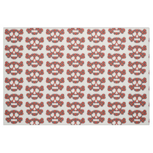 Colourful funny skull fabric