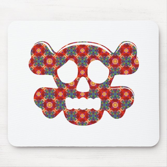 Colourful funny skull mouse pad (Front)
