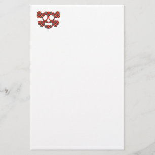 Colourful funny skull stationery