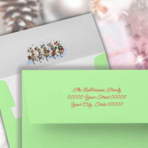 Colourful Funny Stomping Herd of Reindeers  Envelope