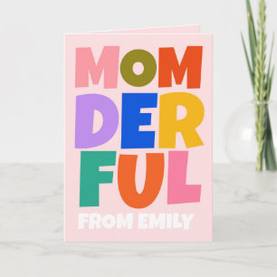 Colourful Funny Typography Mothers Day Photo Card