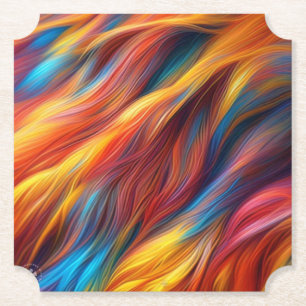 Colourful Fur Texture Background-68454 Paper Coaster