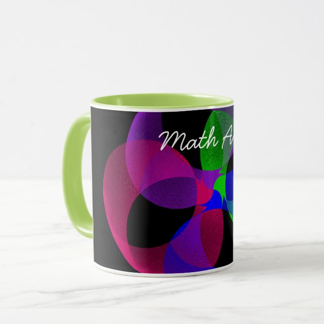 Colourful Fusion Geometric Math Art Coffee Mug (Front Left)