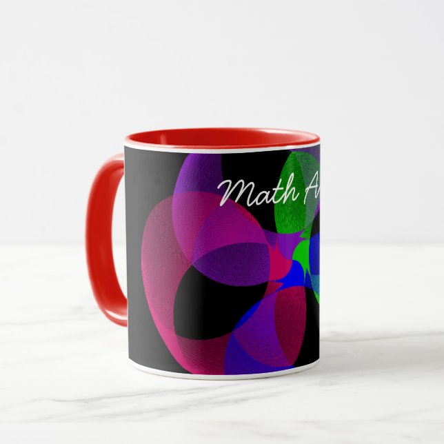 Colourful Fusion Geometric Math Art Coffee Mug (Front Left)
