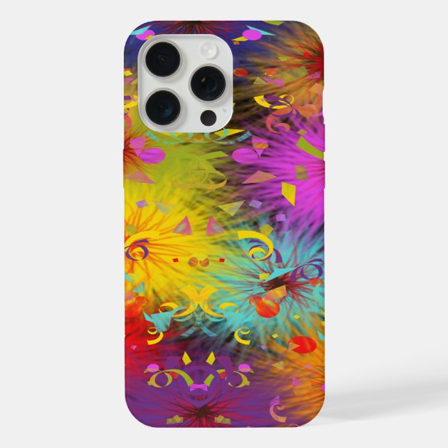 Colourful Fuzzy Splat and Confetti iPhone Case (Back)