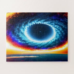 Colourful Galactic Storm Over Fun Planet in Space Jigsaw Puzzle
