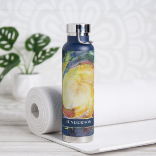 Colourful Galaxy Look Watercolor Art Personalized Water Bottle