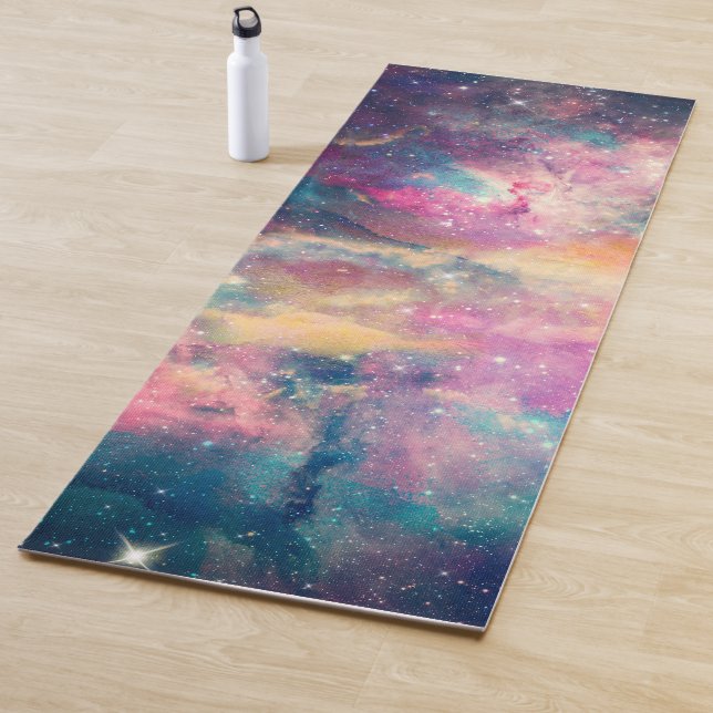 Colourful Galaxy Nebula Watercolor Painting Yoga Mat (In Situ)