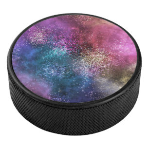 Colourful Galaxy Pattern Hockey Puck