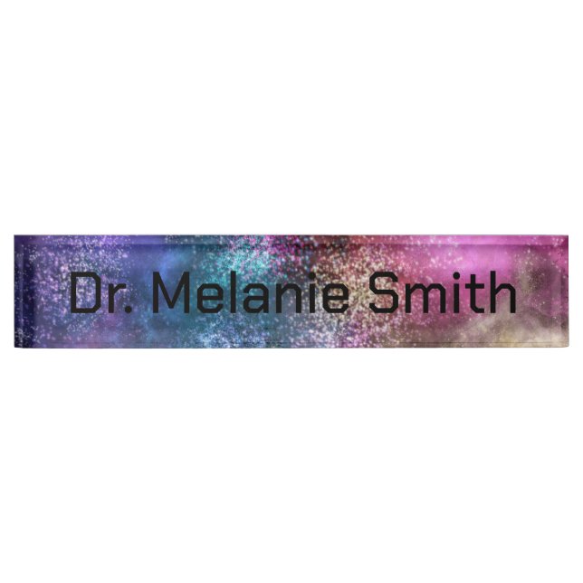Colourful Galaxy Pattern Nameplate (Front)