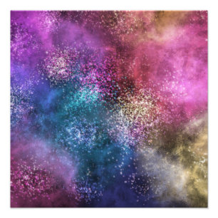 Colourful Galaxy Pattern Photo Print