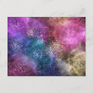Colourful Galaxy Pattern Postcard