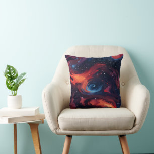 Colourful Galaxy Pattern Throw Pillow