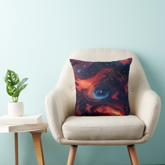 Colourful Galaxy Pattern Throw Pillow (Chair)