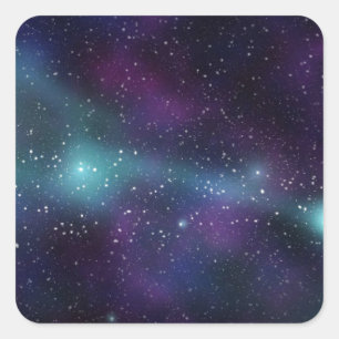 Colourful galaxy space square sticker