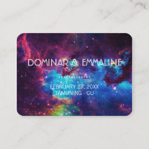 Colourful Galaxy Wedding Place Cards