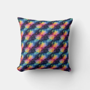 Colourful Galaxy with Stars and Spirals Throw Pillow