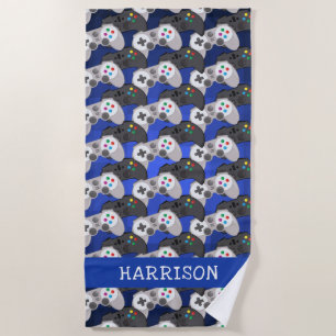 Colourful Gamer   Name Beach Towel