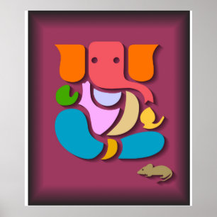 Colourful Ganesha Poster