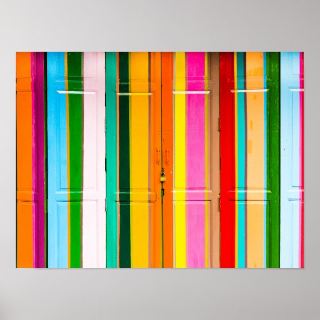 Colourful garage doors poster (Front)