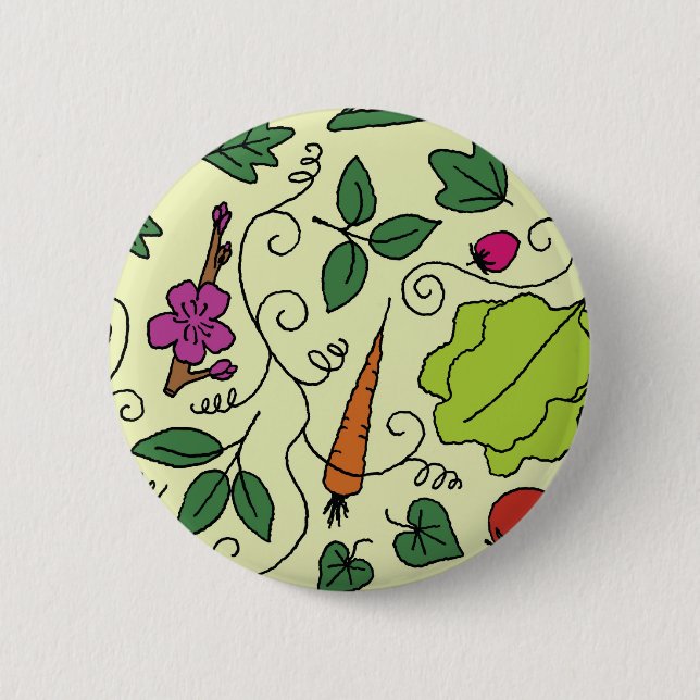 Colourful Garden 2 Inch Round Button (Front)