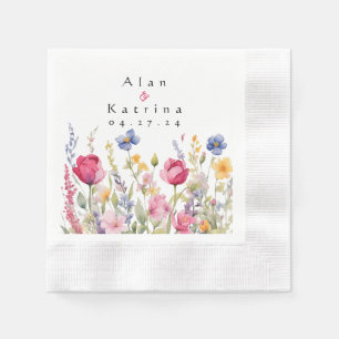 Colourful Garden Boho Wildflowers Napkin
