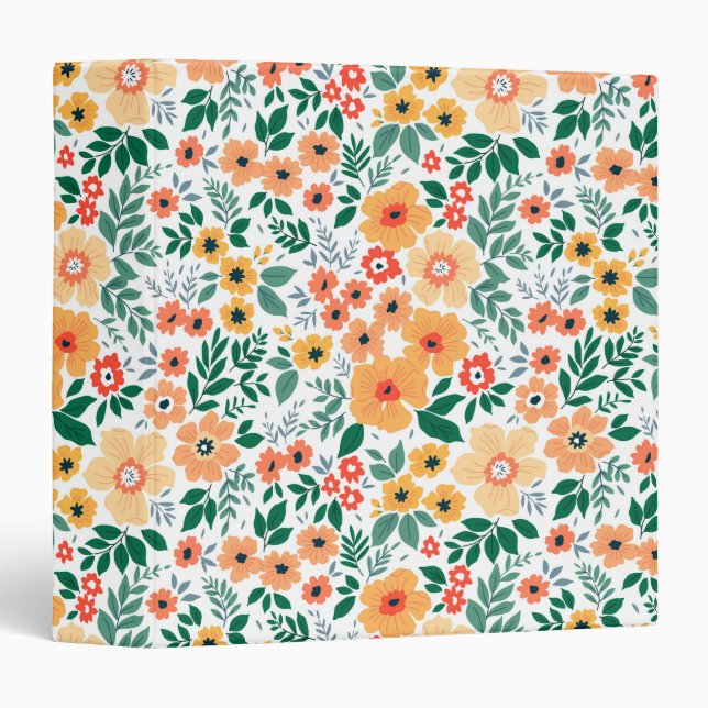 Colourful Garden Bouquet Pattern Binder (Front/Spine)