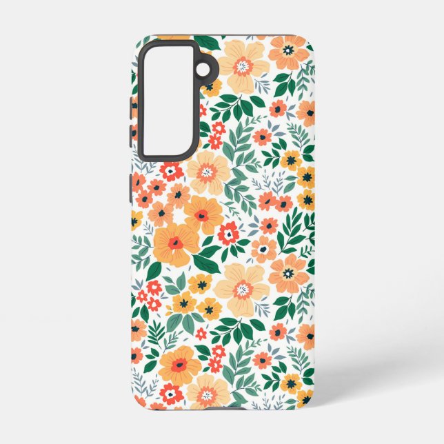 Colourful Garden Bouquet Pattern Samsung Galaxy S21 Case (Back)