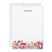 Colourful garden floral personalized stationery