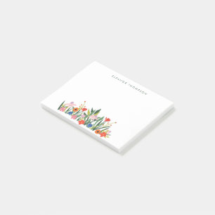 Colourful Garden Floral Personalized Stationery Post-it Notes