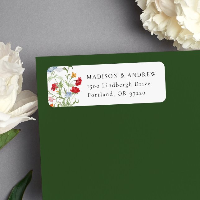 Colourful Garden Floral Wedding Return Address (Creator Uploaded)