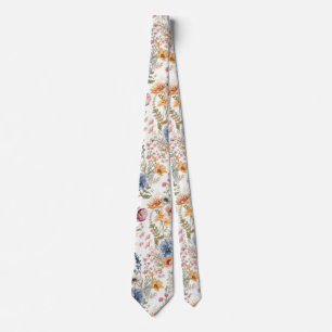 Colourful Garden Flowers Wildflower Spring Meadow Tie