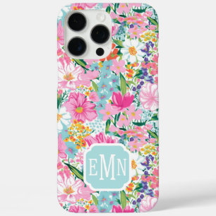 Colourful Garden Monogrammed iPhone 16 Pro Max Case