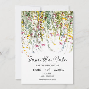 Colourful Garden Wildflowers Save The Date