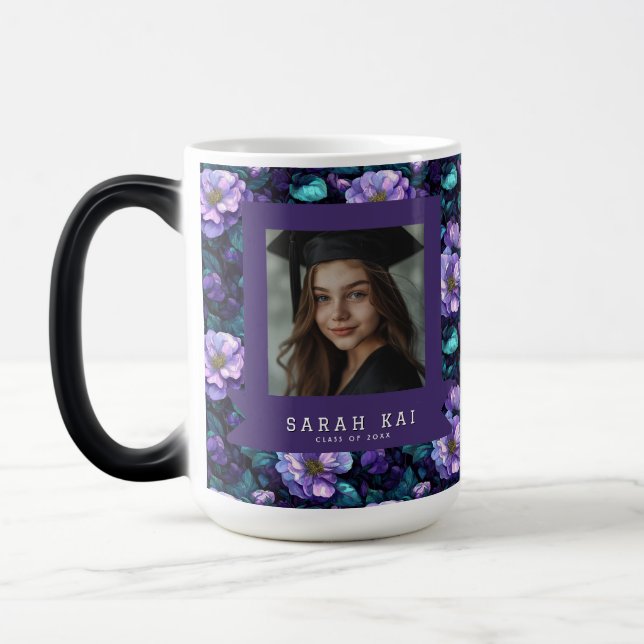 Colourful Gardenias Pattern Class Reunion Magic Mug (Left)