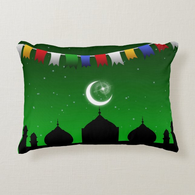Colourful Garland with Mosque - Pillow (Front)