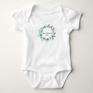 colourful garland wreath Christmas waadd name text Baby Bodysuit