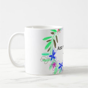 colourful garland wreath Christmas waadd name text Coffee Mug