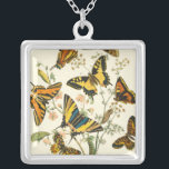 Colourful Gathering of Butterflies and Caterpillar Silver Plated Necklace<br><div class="desc">How much more colourful can you get? This gathering of butterflies and caterpillars pops with pigment,  assaulting the eyes with beauty. Get your print today!</div>