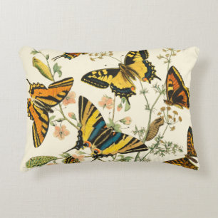 Colourful Gathering of Butterflies and Decorative Pillow