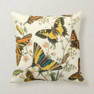 Colourful Gathering of Butterflies and Throw Pillow